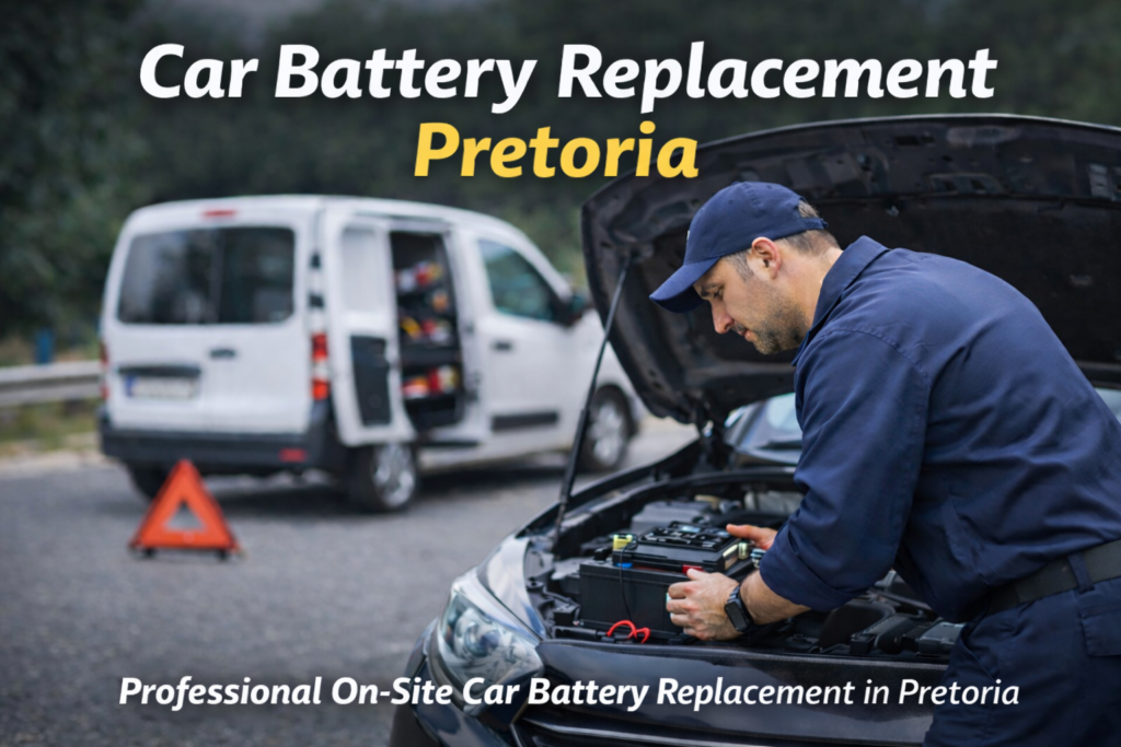 Car battery replacement Pretoria mobile mechanic installing new battery