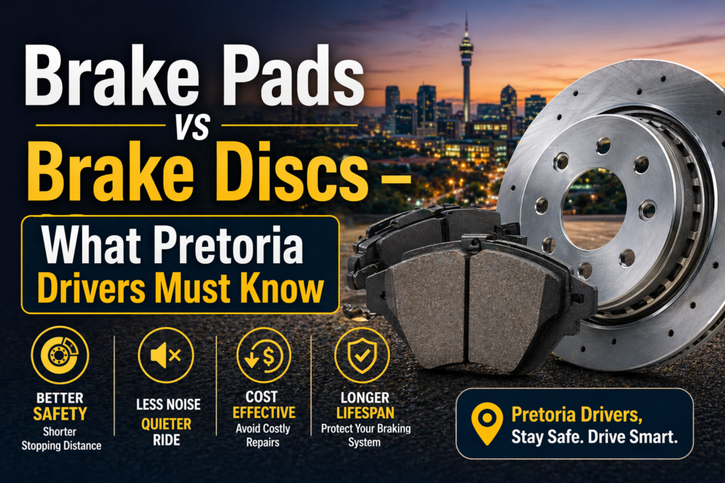 Brake pads vs brake discs Pretoria mobile mechanic brake inspection