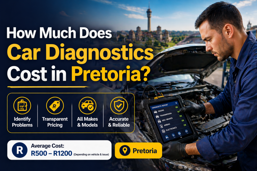 Car diagnostics cost Pretoria with mobile mechanic scanning vehicle faults