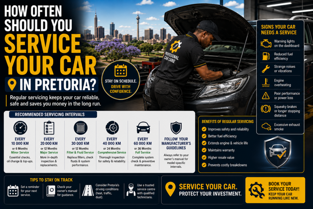 Car servicing schedule Pretoria mobile mechanic maintenance inspection