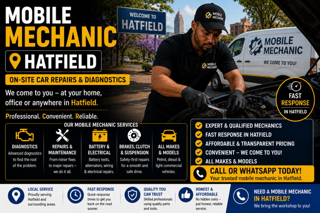 Mobile mechanic in Hatfield performing on-site car diagnostics